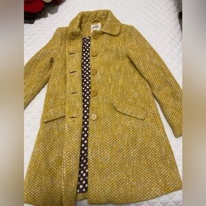 Mini Boden Mustard Pea Coat for Kids